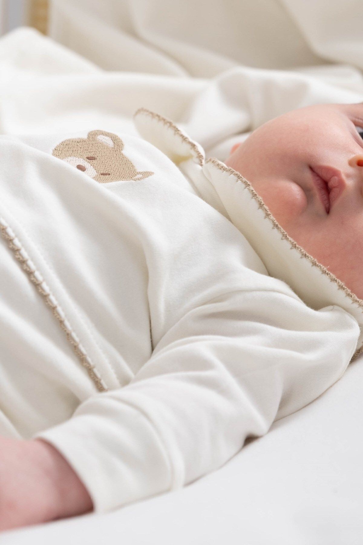 Organik Pamuk Bebe Yakalı Tulum Playtime Ayıcık Nakışlı
