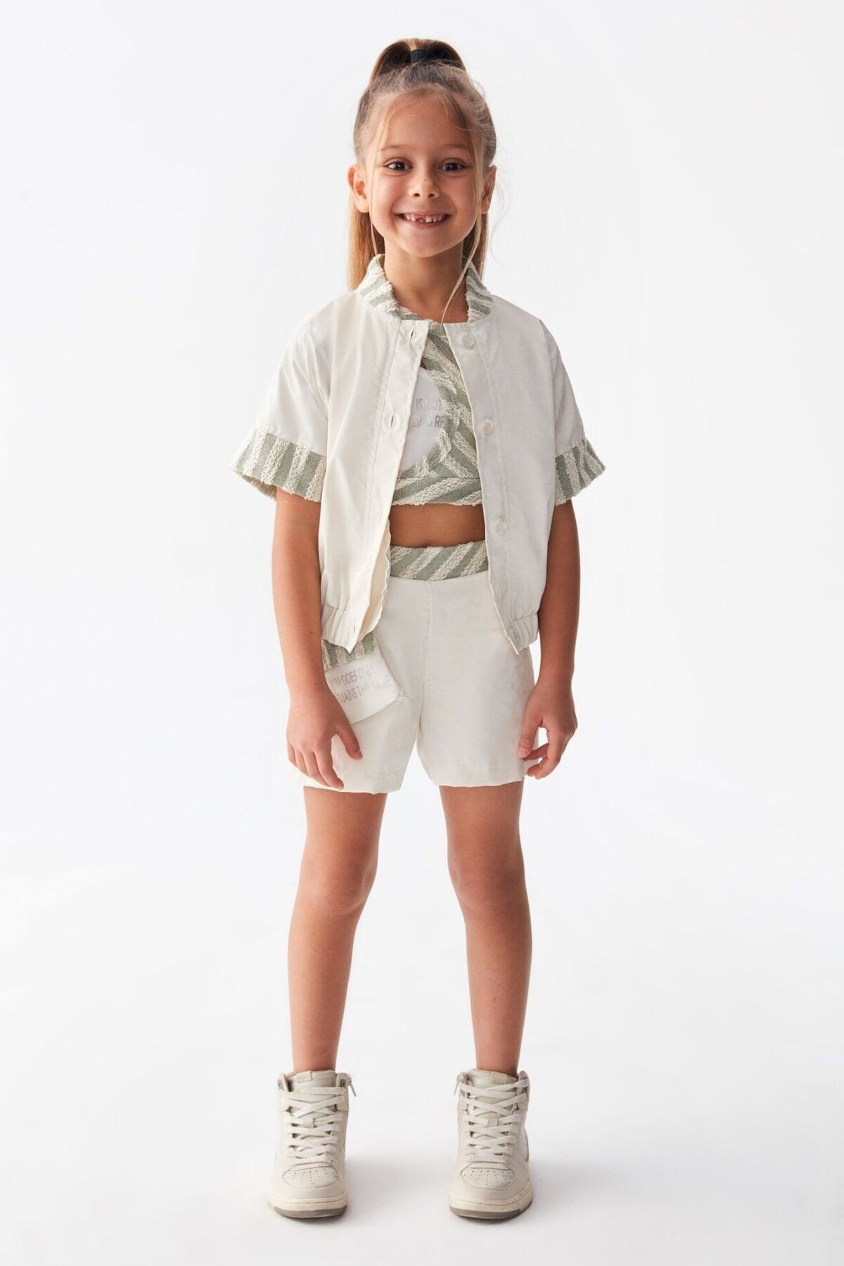 Nk Krem-Gri Star Şort ( 4-8 Size )