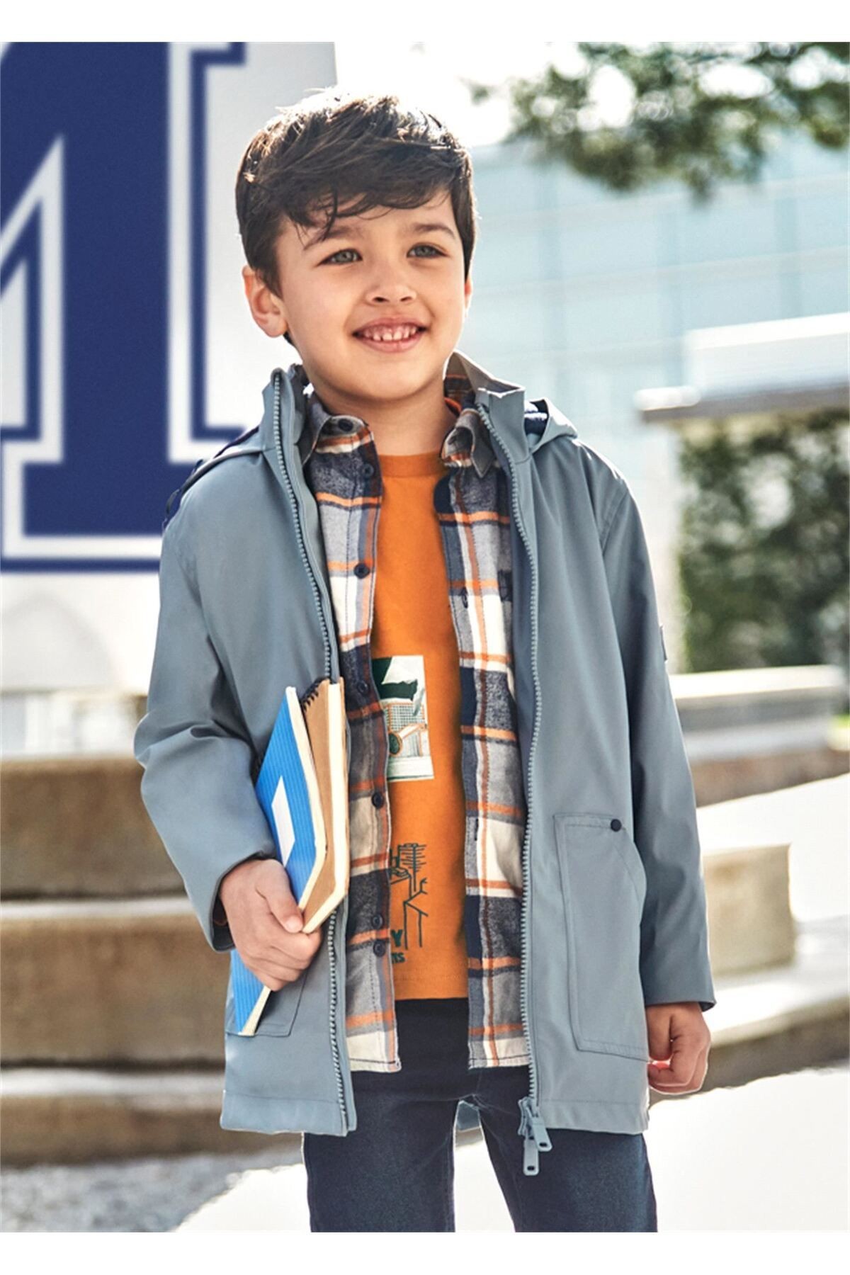 Erkek Çocuk Parka Mont Gri 4466