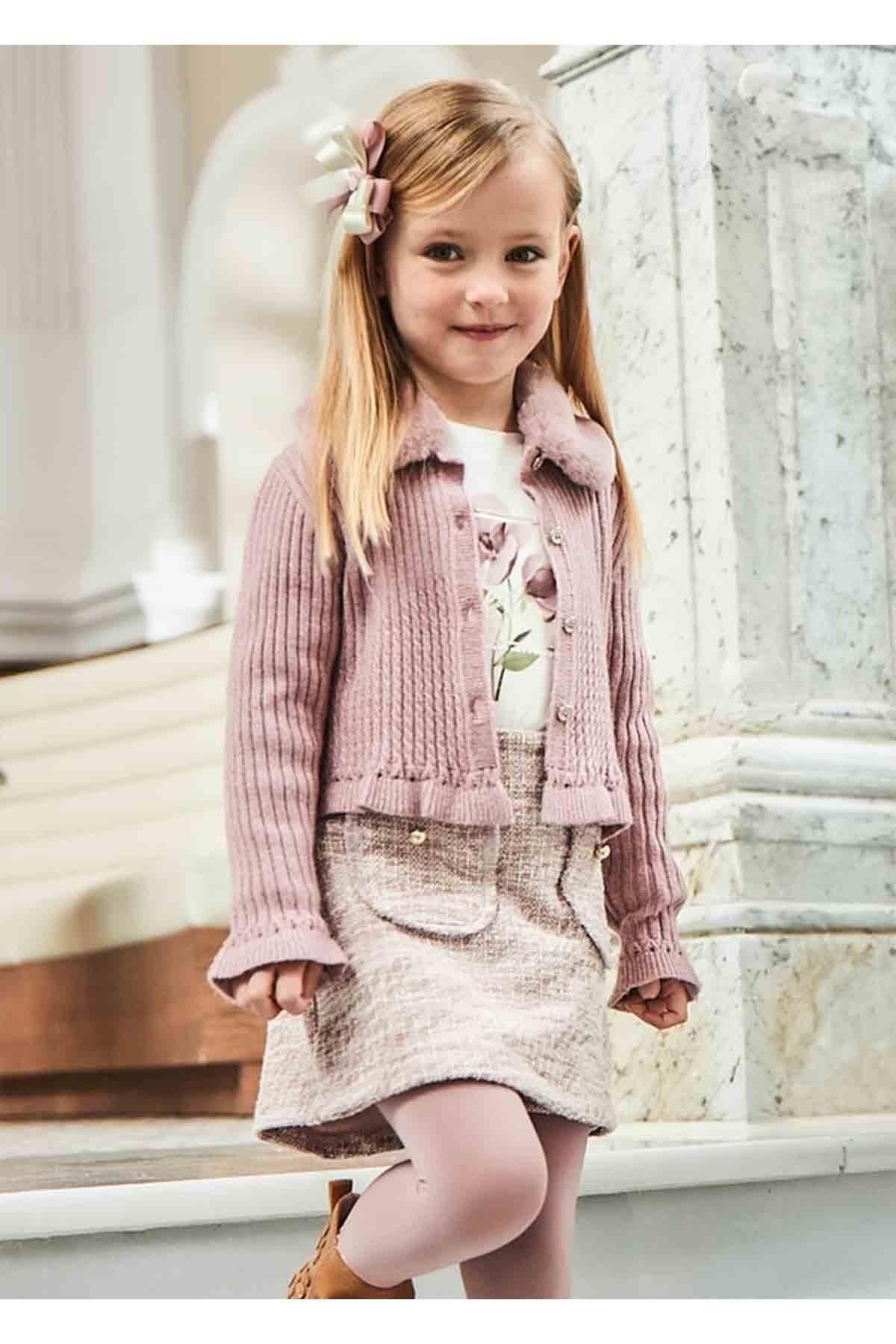 Kışlık Kız Çocuk Pantolon Etek - Pembe