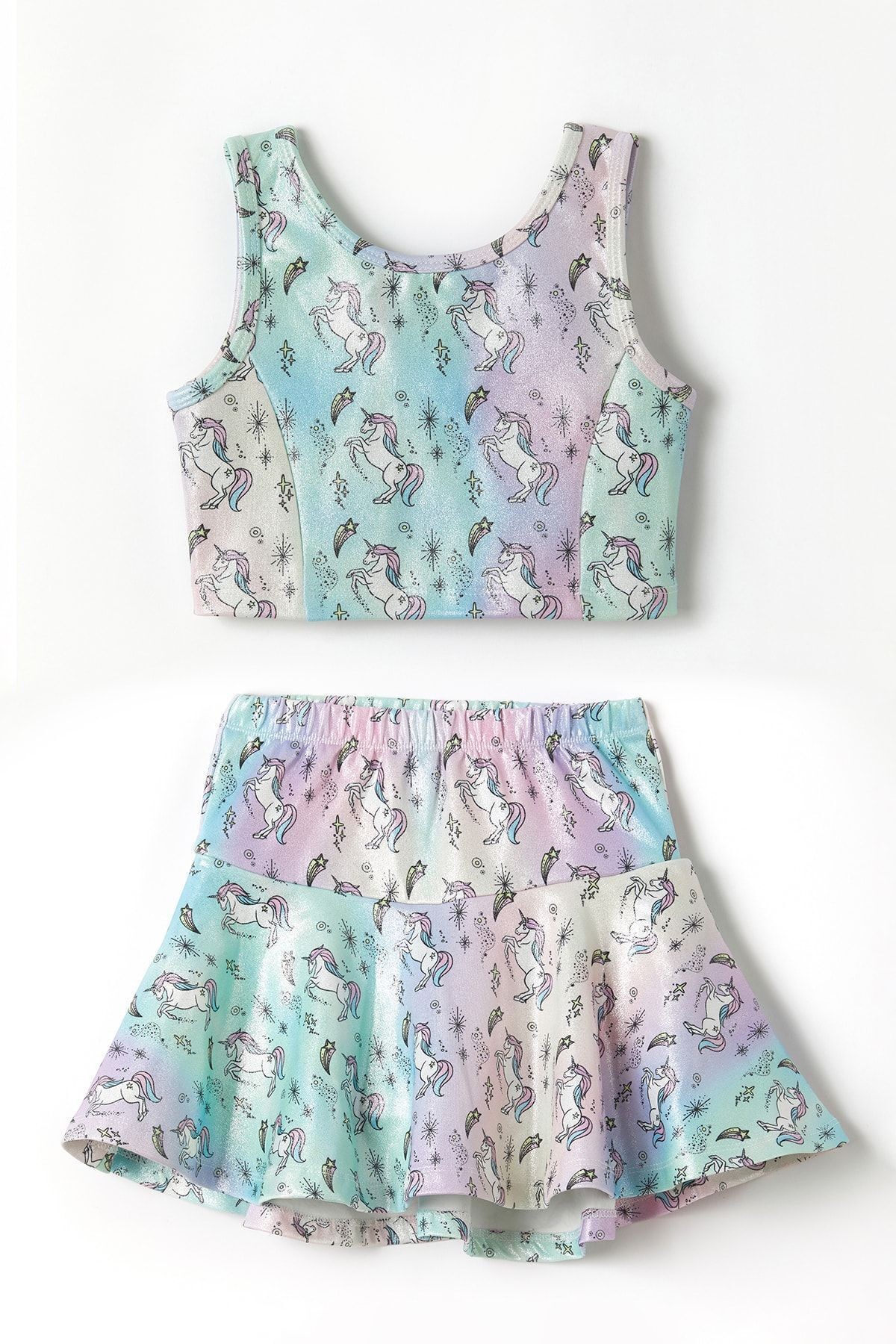 Unicorns And Stars Kısa Üst Etek Takım