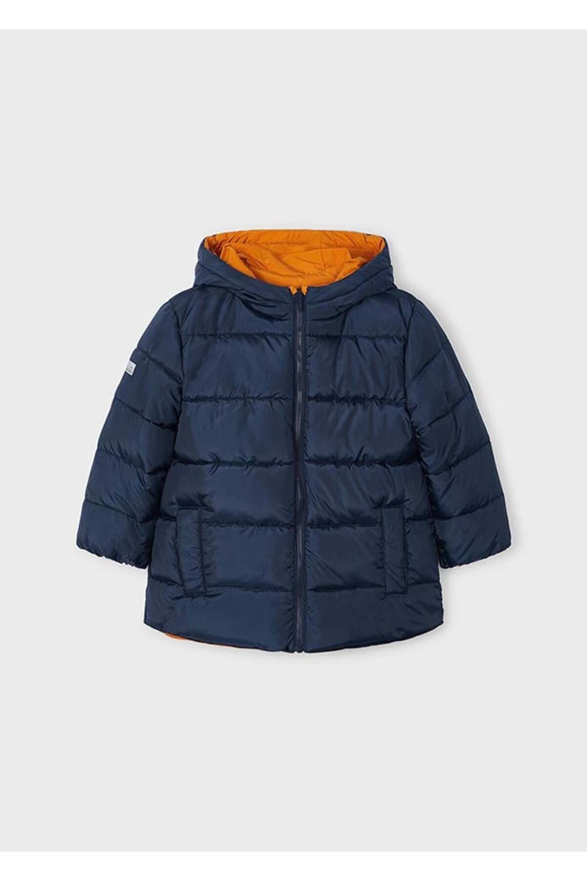 04-09 Yaş Erkek Çocuk Tarçın Renk Çift Taraflı Mont