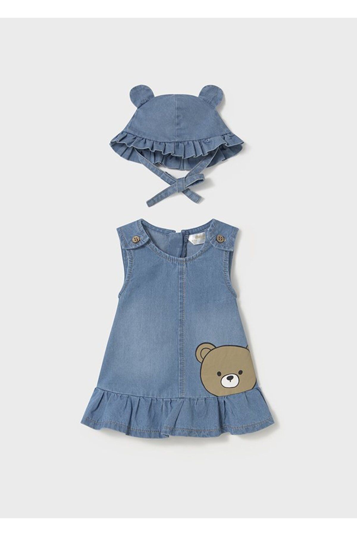 Kiz Denim Elbise Ve Sapka
