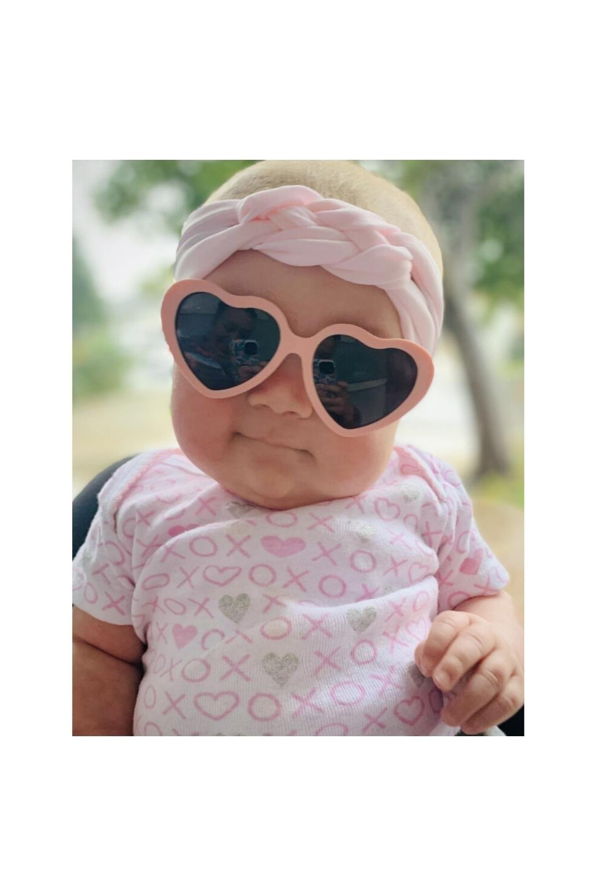 Roshambo Eyewear - Heart Model Topanga Rose Gold Lens Şeftali Rengi Çocuk Güneş Gözlüğü