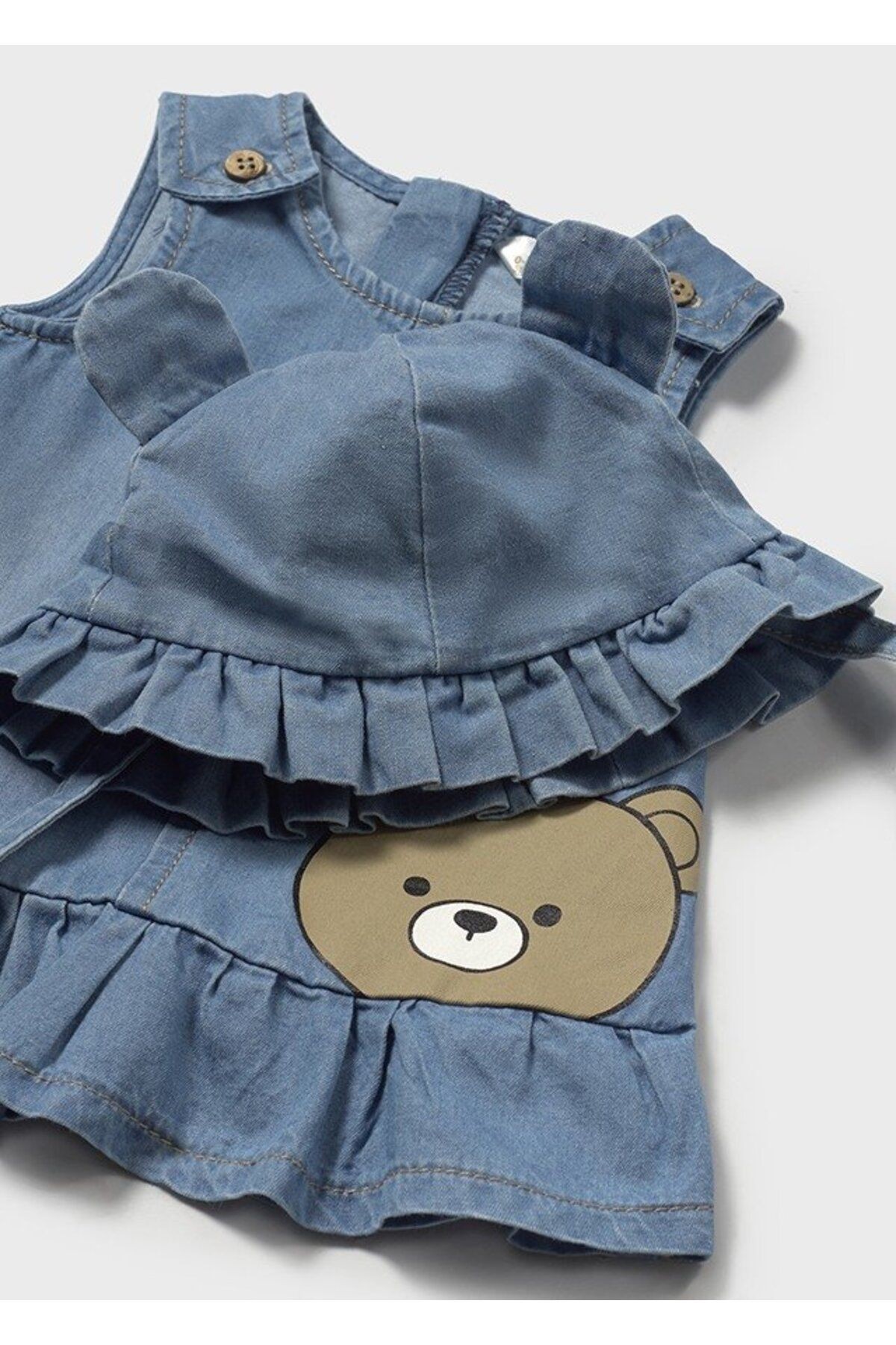 Kiz Denim Elbise Ve Sapka