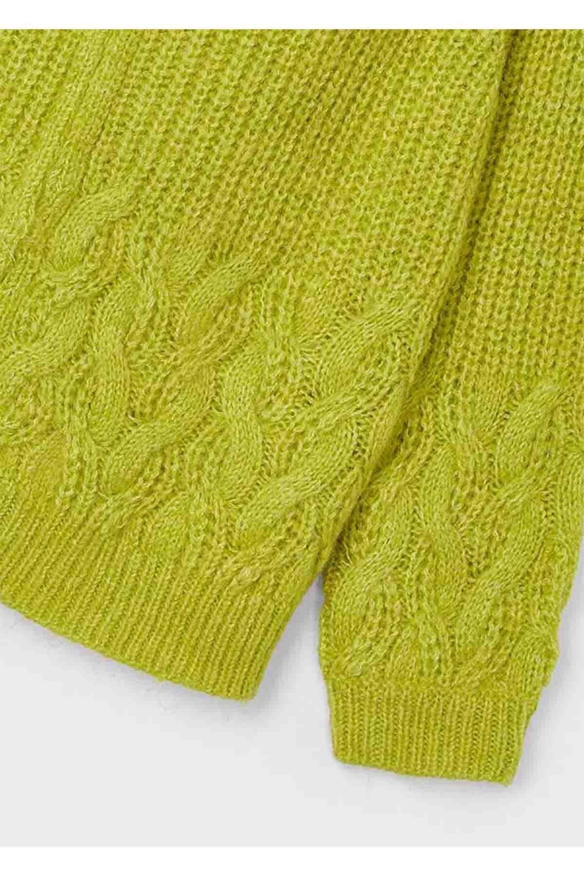 Kışlık Kız Çocuk Sweatshirt Hırka - Yeşil
