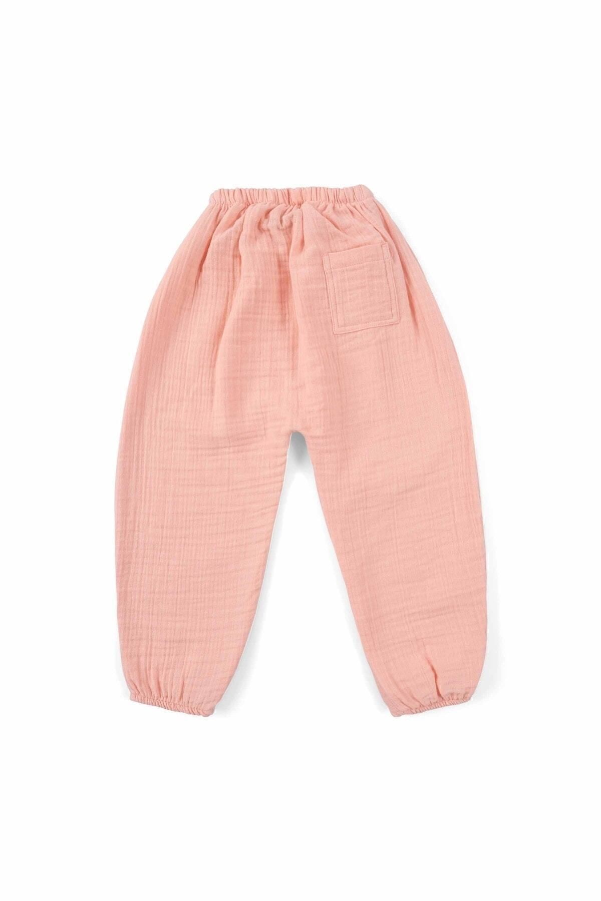 Müslin Pantolon Pembe Organik Pamuk