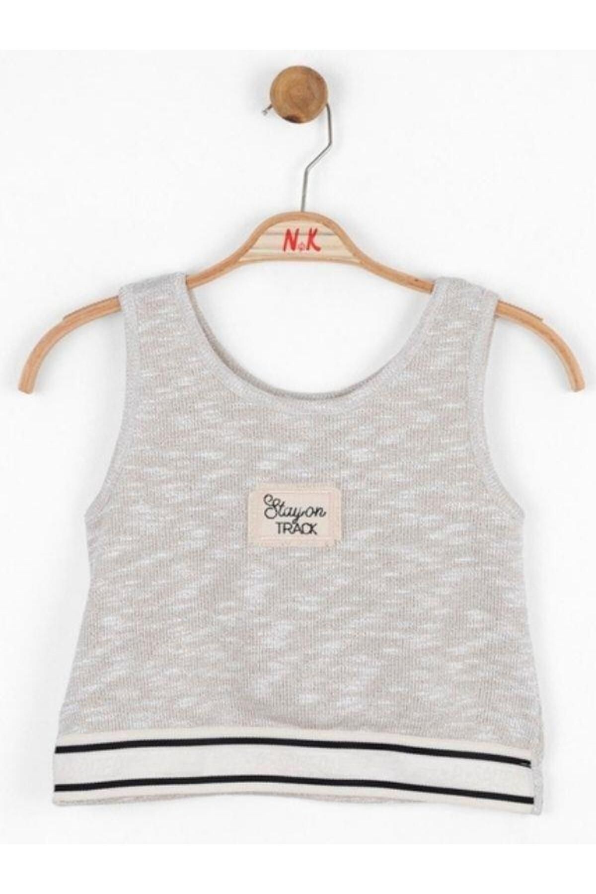 Kız Çocuk Triko Süper Star Crop 36303 Krem
