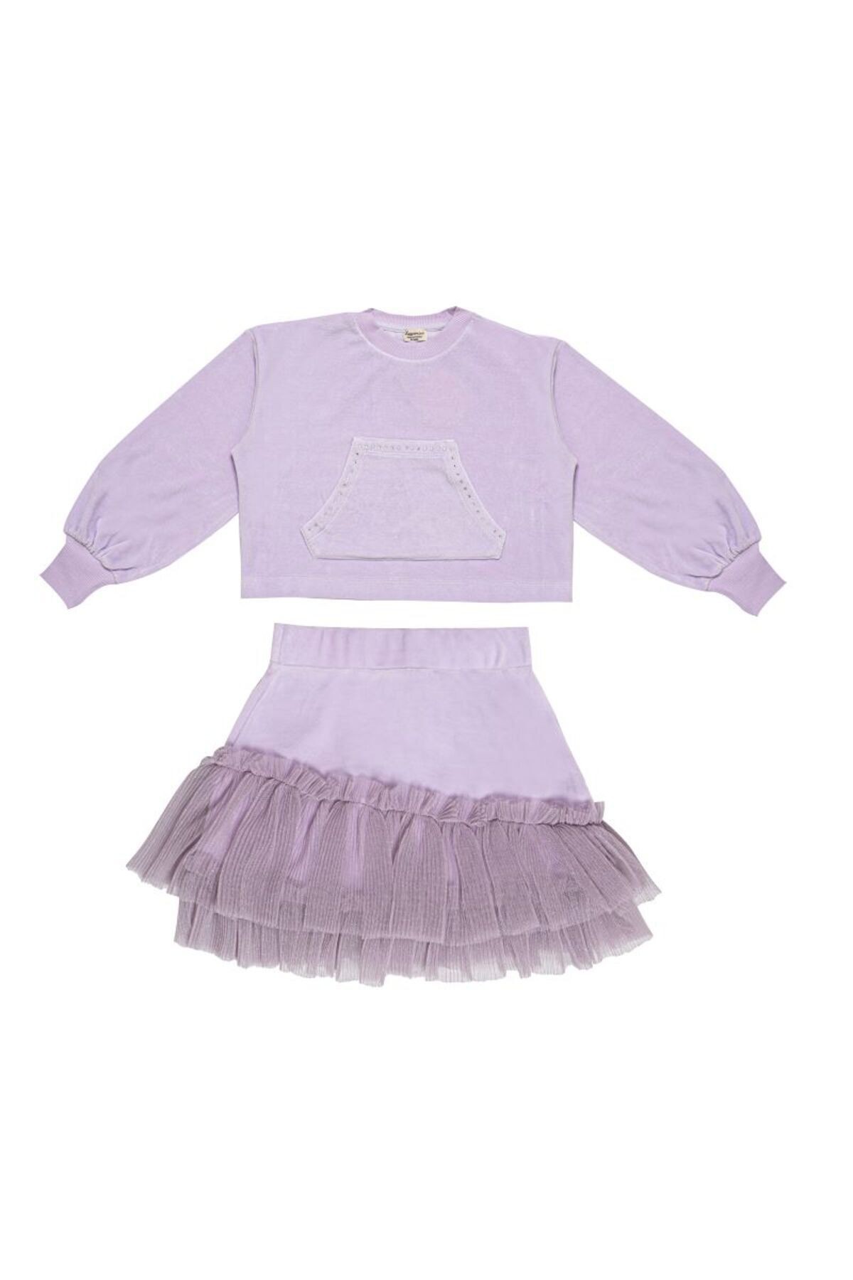 Isabella İkili Takım- Sweatshirt -Etek- Lila