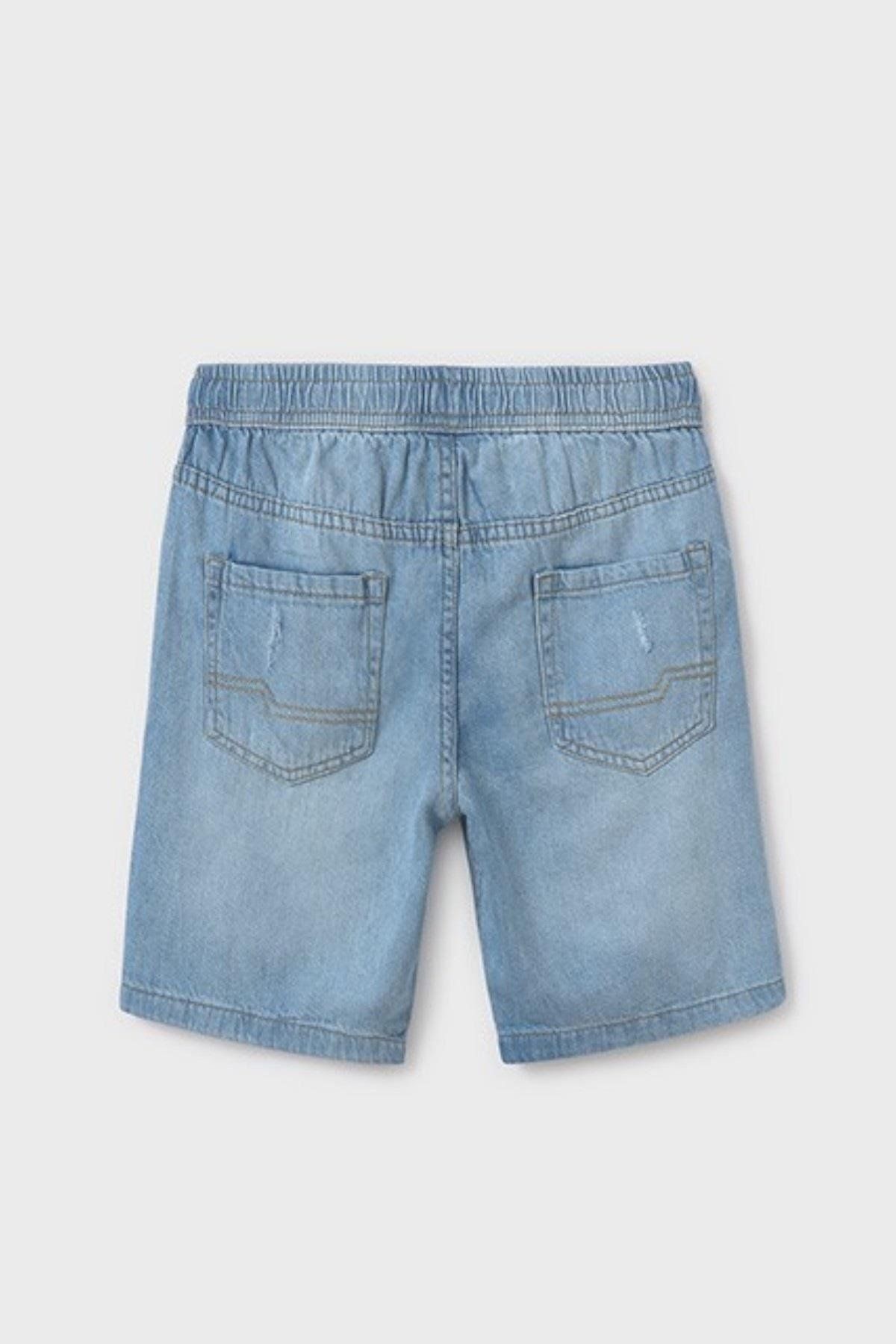 Erkek Çocuk 10-14 Yaş Lastikli Bel Denim Şort 6210