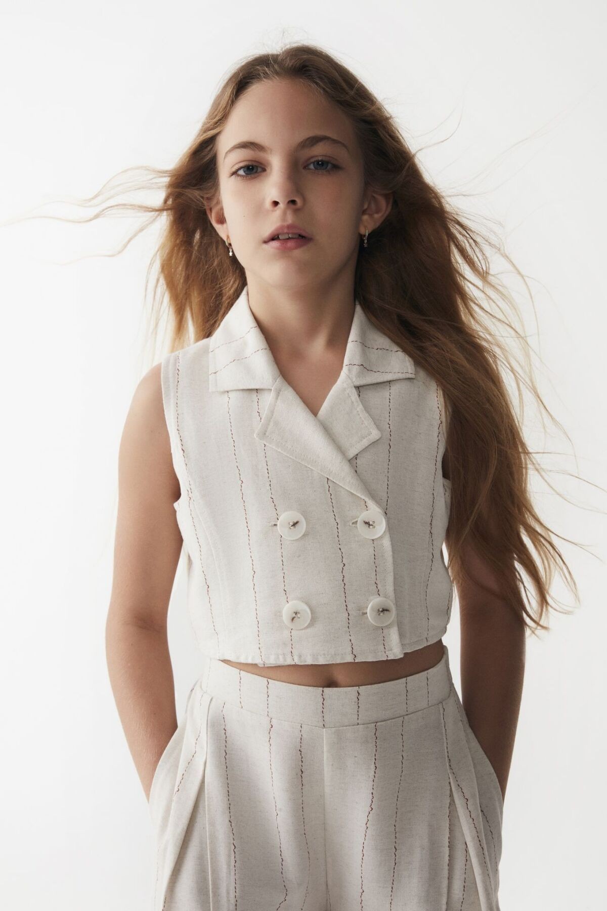 Krem Yelek Ceket ( 8-14 Size )