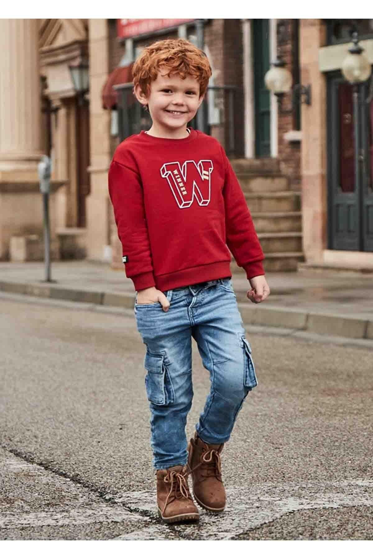 Kışlık Erkek Çocuk Sweat - Bordo