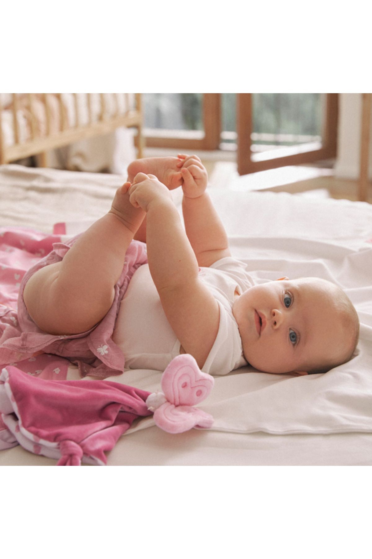 Kız Bebek Keten 2'li Alt Üst Takım L25Y1853