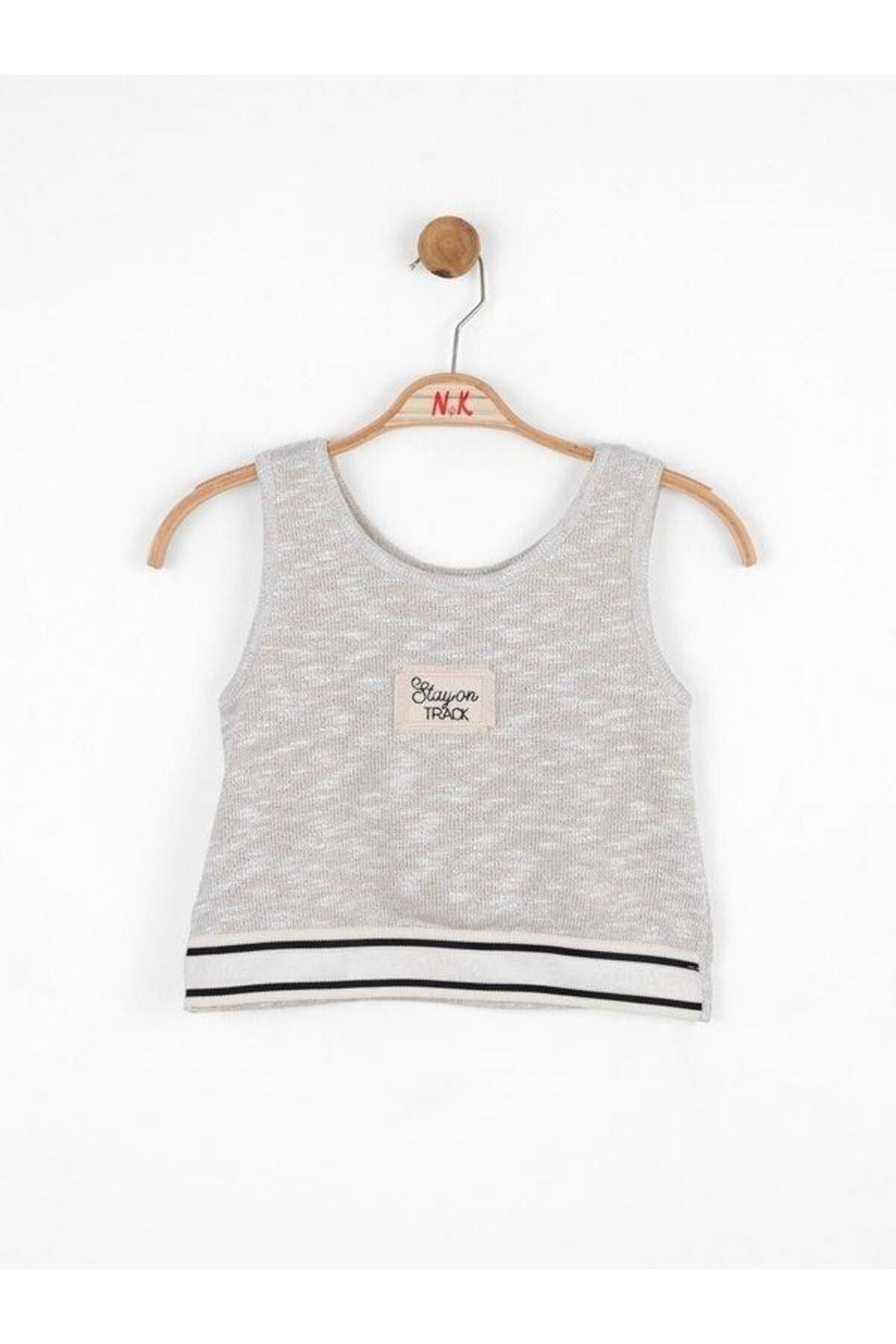 Kız Çocuk Triko Süper Star Crop 36303 Krem