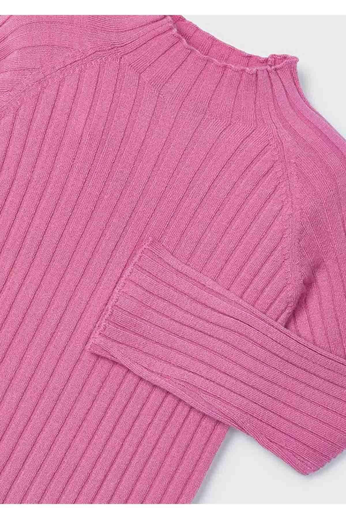 Kışlık Kız Çocuk Ribanalı Balıkçıyaka Kazak - Pembe