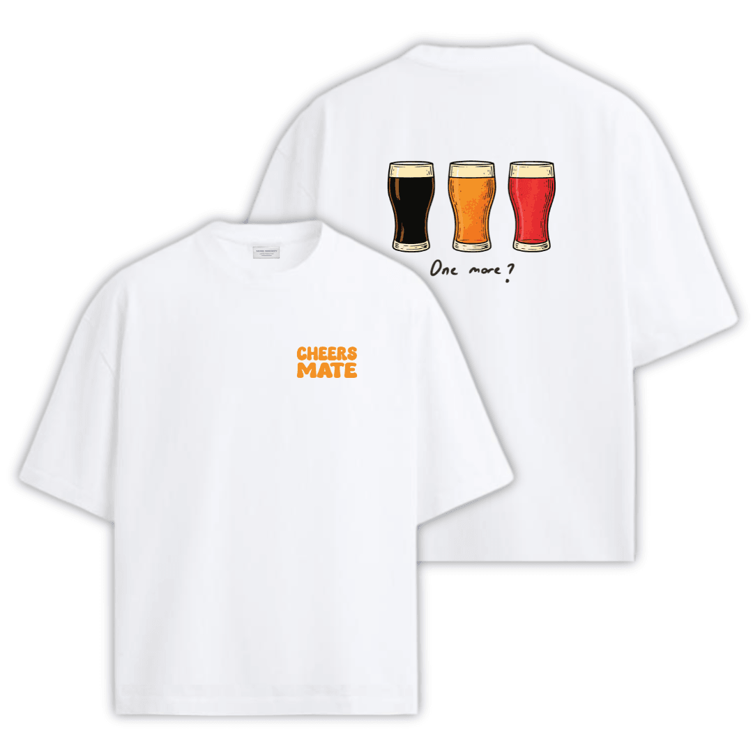 CHEERS MATE Beyaz T-shirt