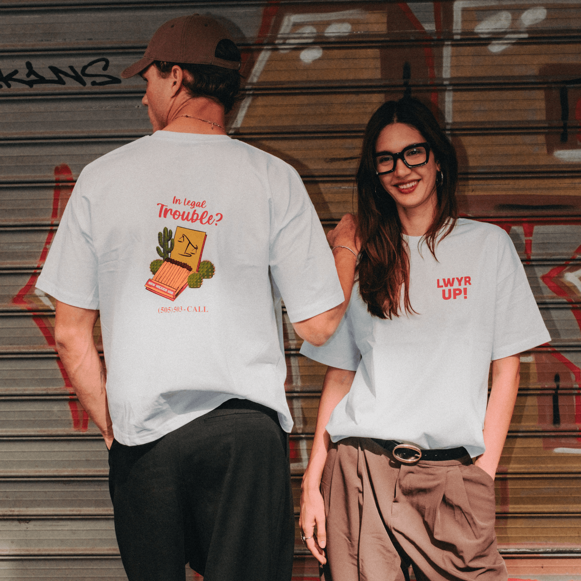 LAWYER UP Beyaz T-shirt