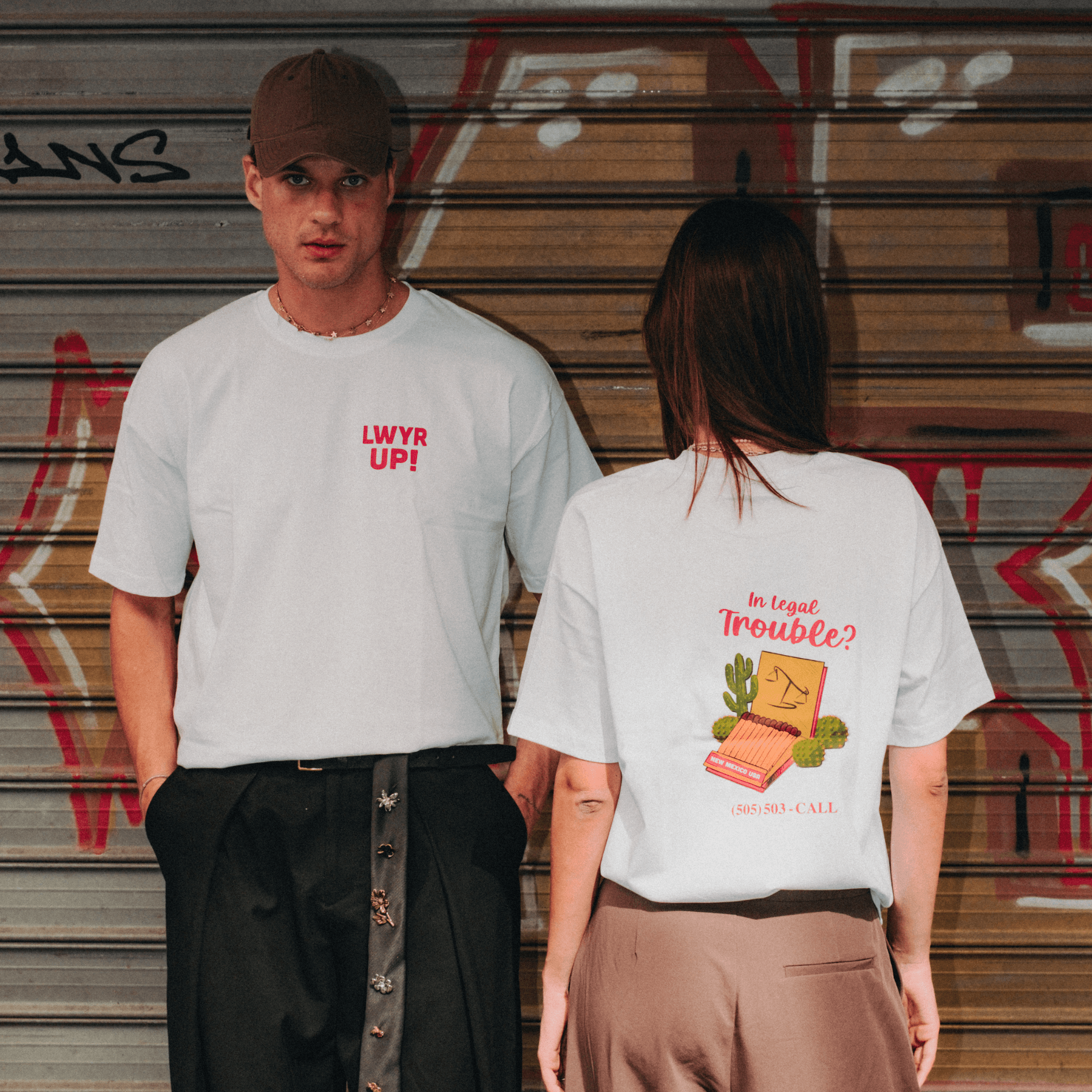 LAWYER UP Beyaz T-shirt