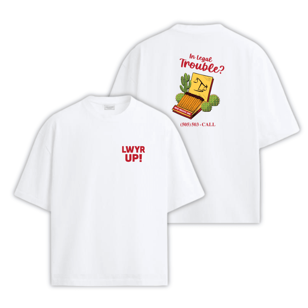 LAWYER UP Beyaz T-shirt