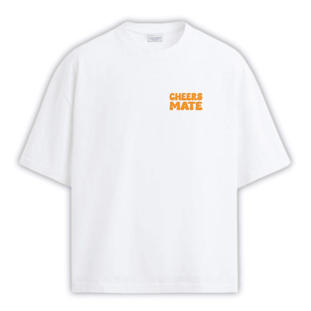 CHEERS MATE Beyaz T-shirt