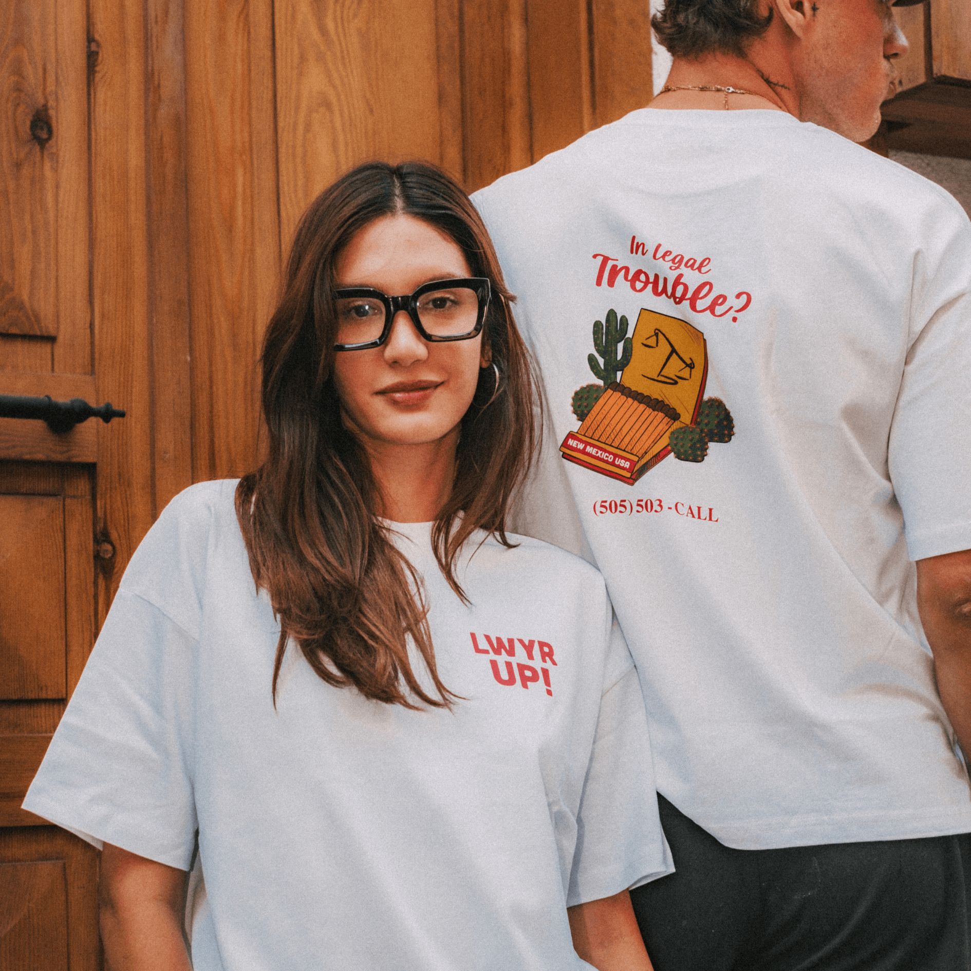 LAWYER UP Beyaz T-shirt