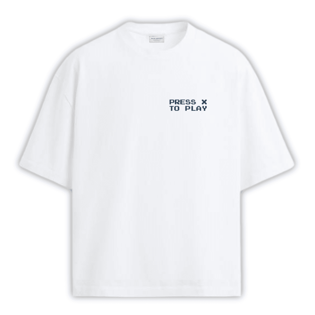 PRESS X TO PLAY Beyaz T-shirt