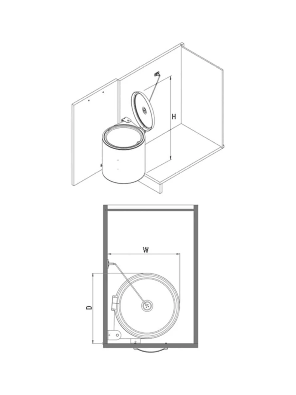 Evizmo 11 L Paslanmaz Çelik Dolap İçi Kapağa Monte Çöp Kovası