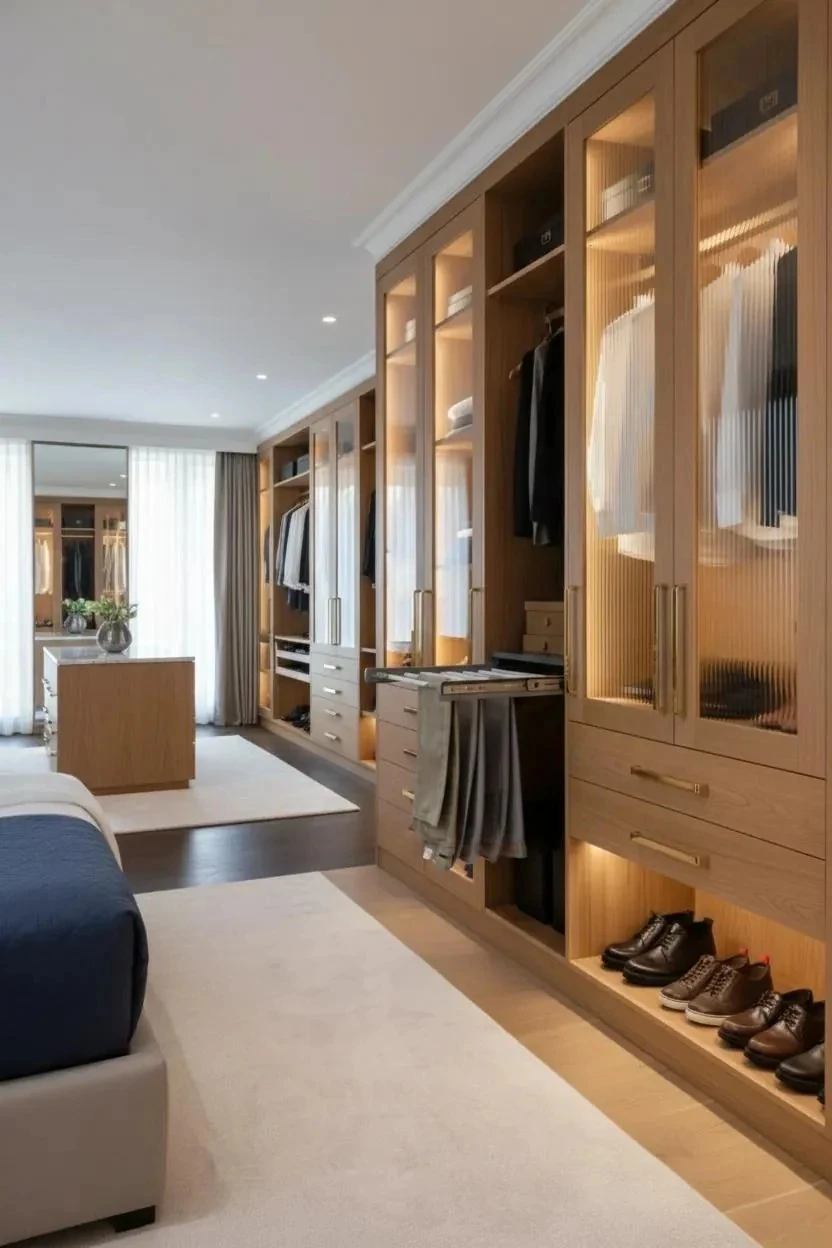 Evizmo Raylı Pantolonluk Askılığı - Teleskopik Dolap İçi Raylı Düzenleyici - Genişlik 70 cm x Derinlik 47 cm