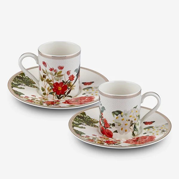 Beyaz Porselen Kahve Fincan Seti 90 Ml Butterfly Walley Collection by Chiara Alessi