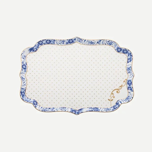 Mavi Beyaz Porselen Tepsi 26 Cm Royal White Collection by Pip Studio