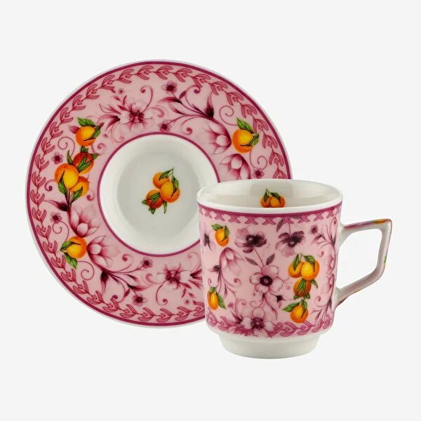 Pembe Porselen Kahve Fincan Seti 120 Ml Arancia Collection by Chiara Alessi