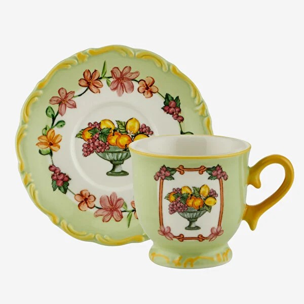 Yeşil Seramik Kahve Fincan Seti 90 Ml Il Sogno Collection by Chiara Alessi