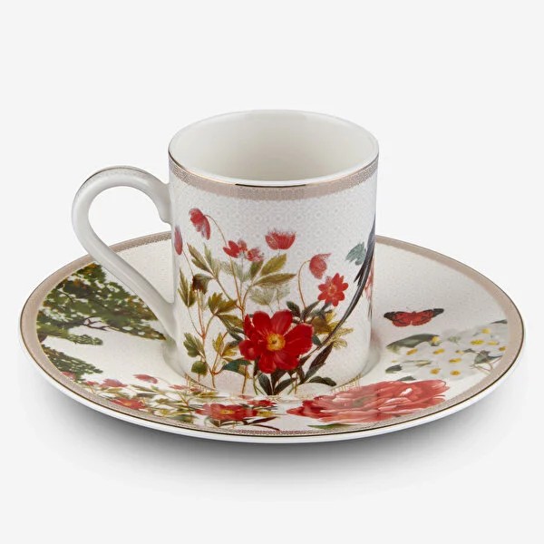 Beyaz Porselen Kahve Fincan Seti 90 Ml Butterfly Walley Collection by Chiara Alessi
