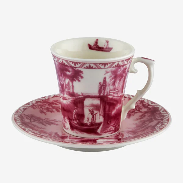 Kırmızı Porselen Kahve Fincan Seti 90 Ml Romance Collection by Chiara Alessi