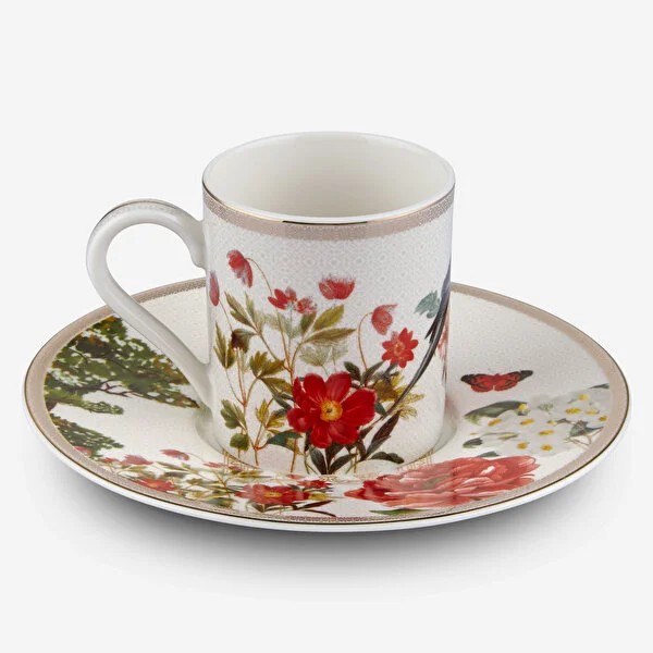 Lacivert Beyaz Porselen Kahve Fincan Seti 90 Ml Butterfly Walley Collection by Chiara Alessi