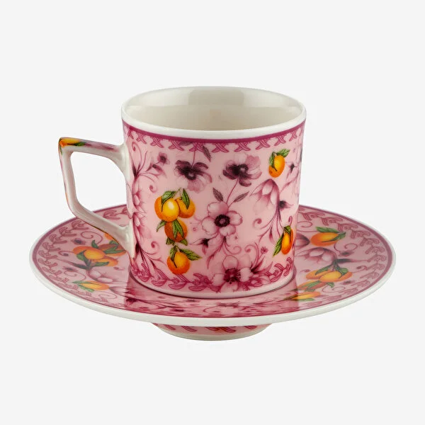 Pembe Porselen Kahve Fincan Seti 120 Ml Arancia Collection by Chiara Alessi
