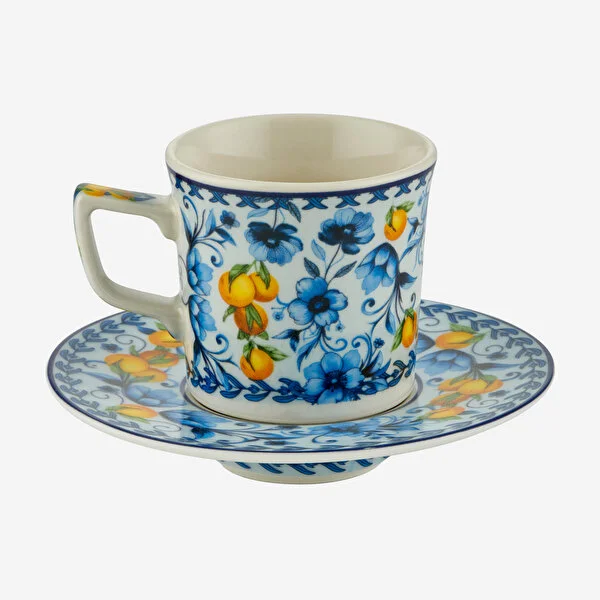 Mavi Porselen Kahve Fincan Seti 120 Ml Arancia Collection by Chiara Alessi
