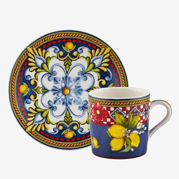 Mavi Porselen Kahve Fincan Seti 120 Ml Capri Collection by Chiara Alessi