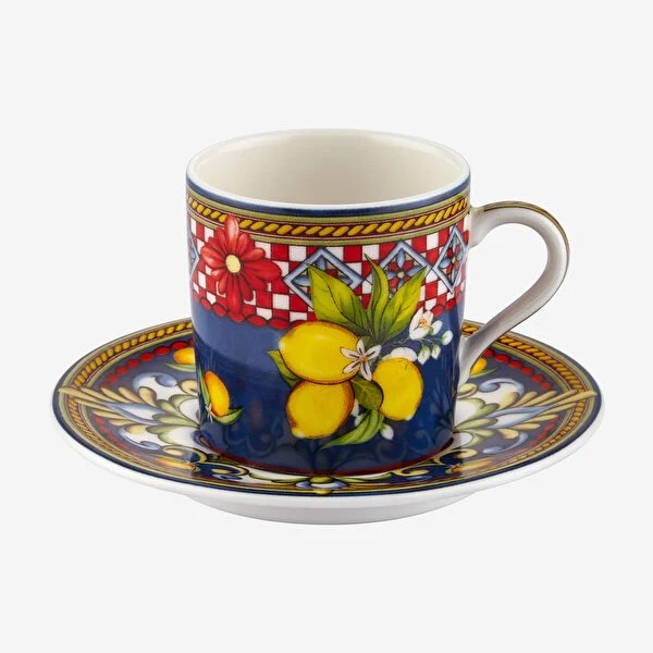 Mavi Porselen Kahve Fincan Seti 120 Ml Capri Collection by Chiara Alessi