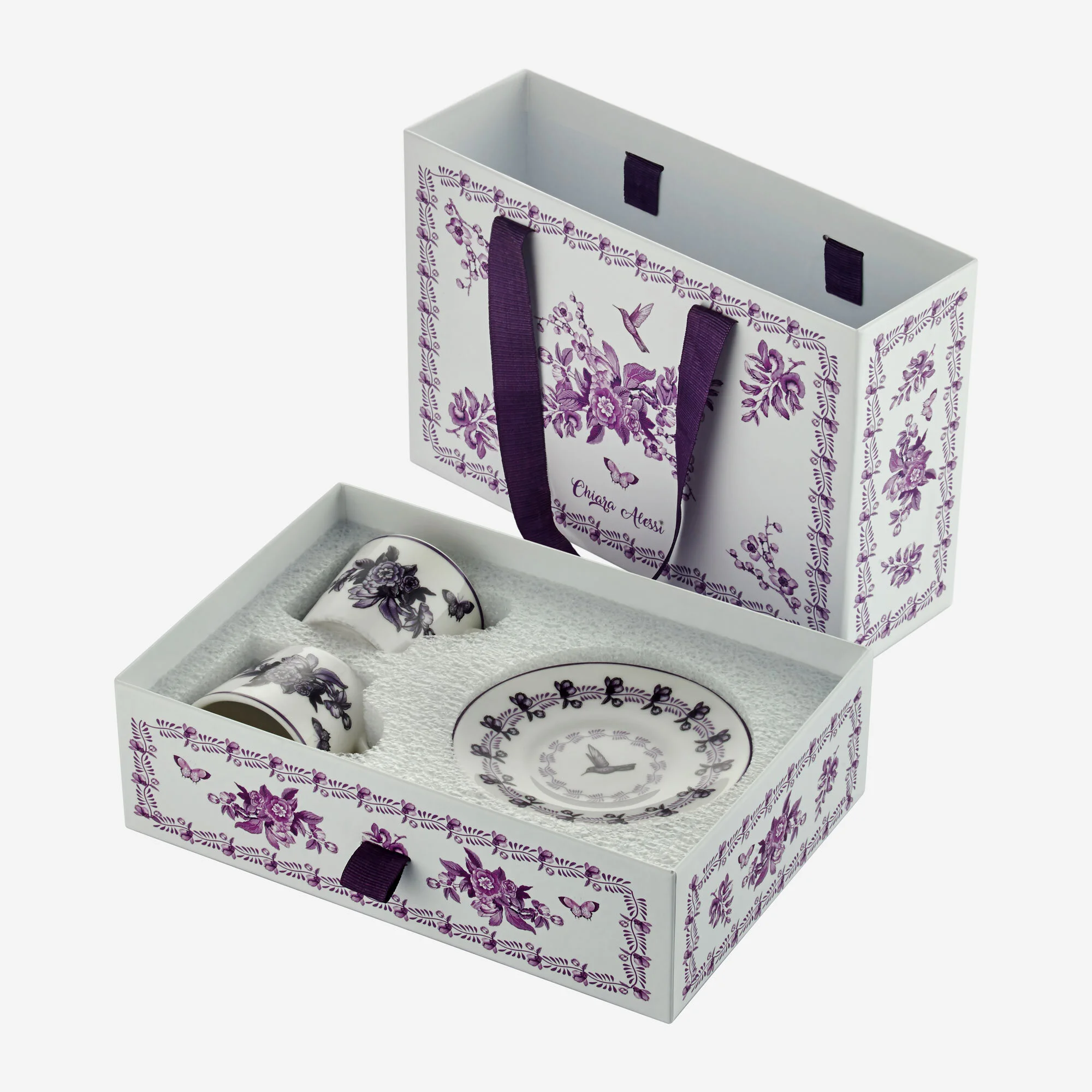 Mor Porselen Kahve Fincan Seti 120 Ml Primavera Collection by Chiara Alessi