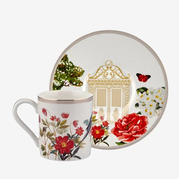 Beyaz Porselen Kahve Fincan Seti 90 Ml Butterfly Walley Collection by Chiara Alessi