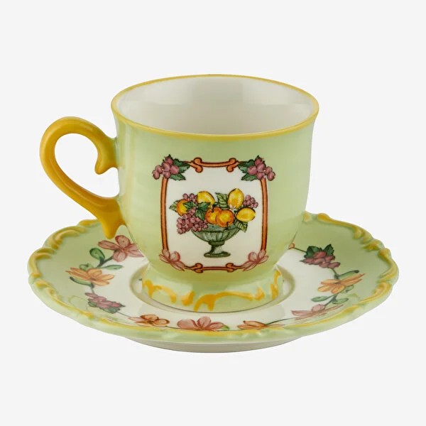 Yeşil Seramik Kahve Fincan Seti 90 Ml Il Sogno Collection by Chiara Alessi