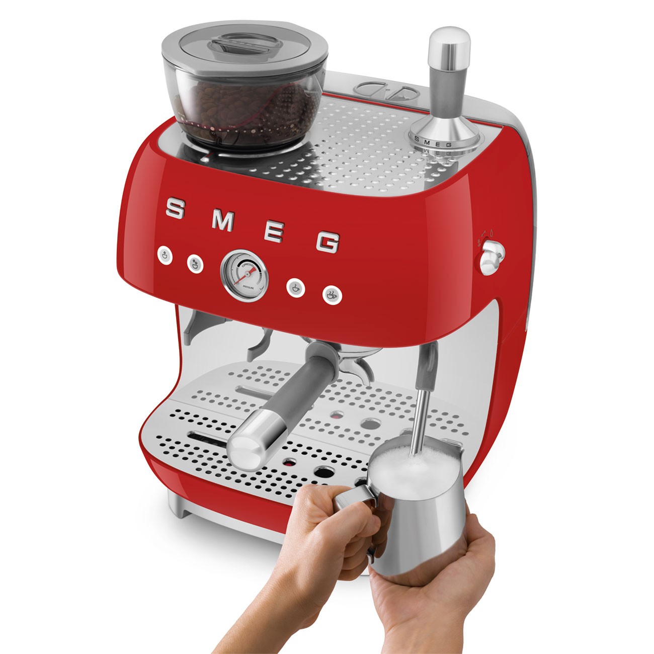 SMEG Kırmızı Öğütücülü Espresso ve Kahve Makinesi