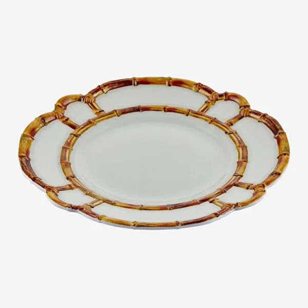 Beyaz Melamin Yemek Tabağı 28 Cm Bambu Collection by Chiara Alessi