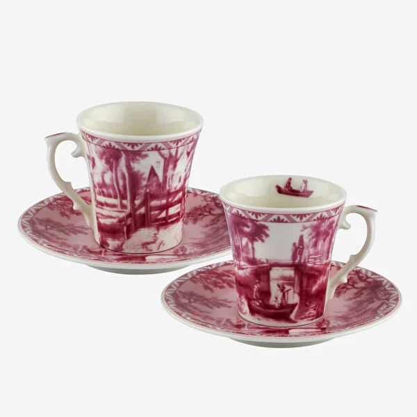 Kırmızı Porselen Kahve Fincan Seti 90 Ml Romance Collection by Chiara Alessi