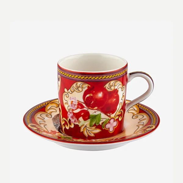 Kırmızı Porselen Kahve Fincan Seti 120 Ml Capri Collection by Chiara Alessi