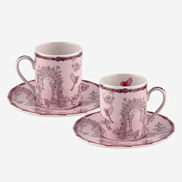 Kırmızı Porselen Kahve Fincan Seti 120 Ml Fontana Collection by Chiara Alessi