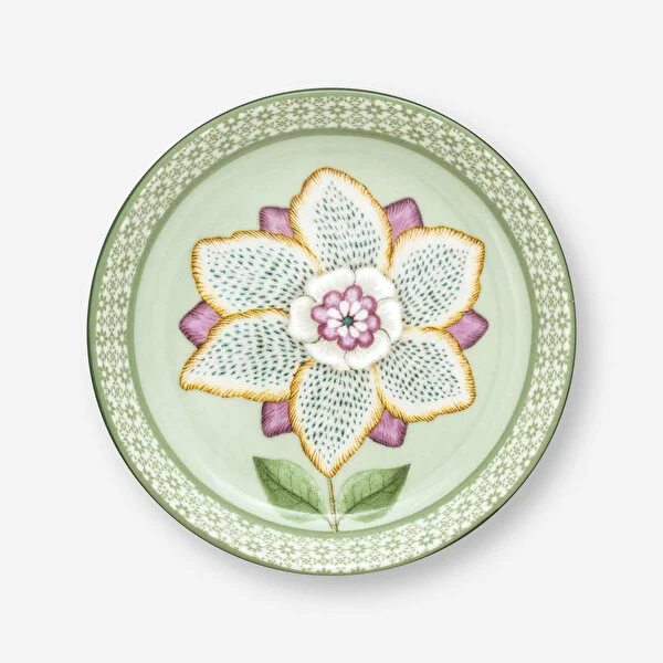 Yeşil Porselen Çay Tabağı 9 Cm Lily & Lotus Collection by Pip Studio