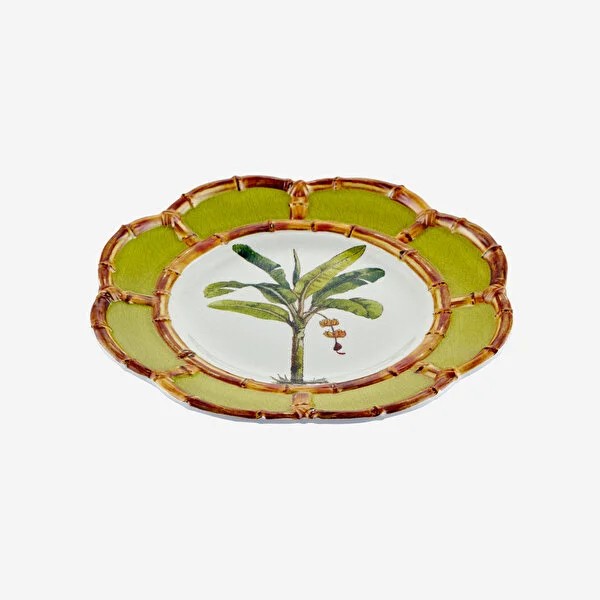 Yeşil Beyaz Melamin Kahvaltı Tabağı 23 Cm Bambu Collection by Chiara Alessi