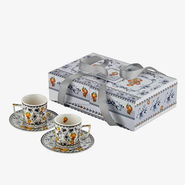 Gri Porselen Kahve Fincan Seti 120 Ml Arancia Collection by Chiara Alessi